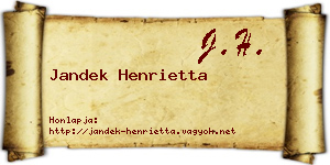 Jandek Henrietta névjegykártya